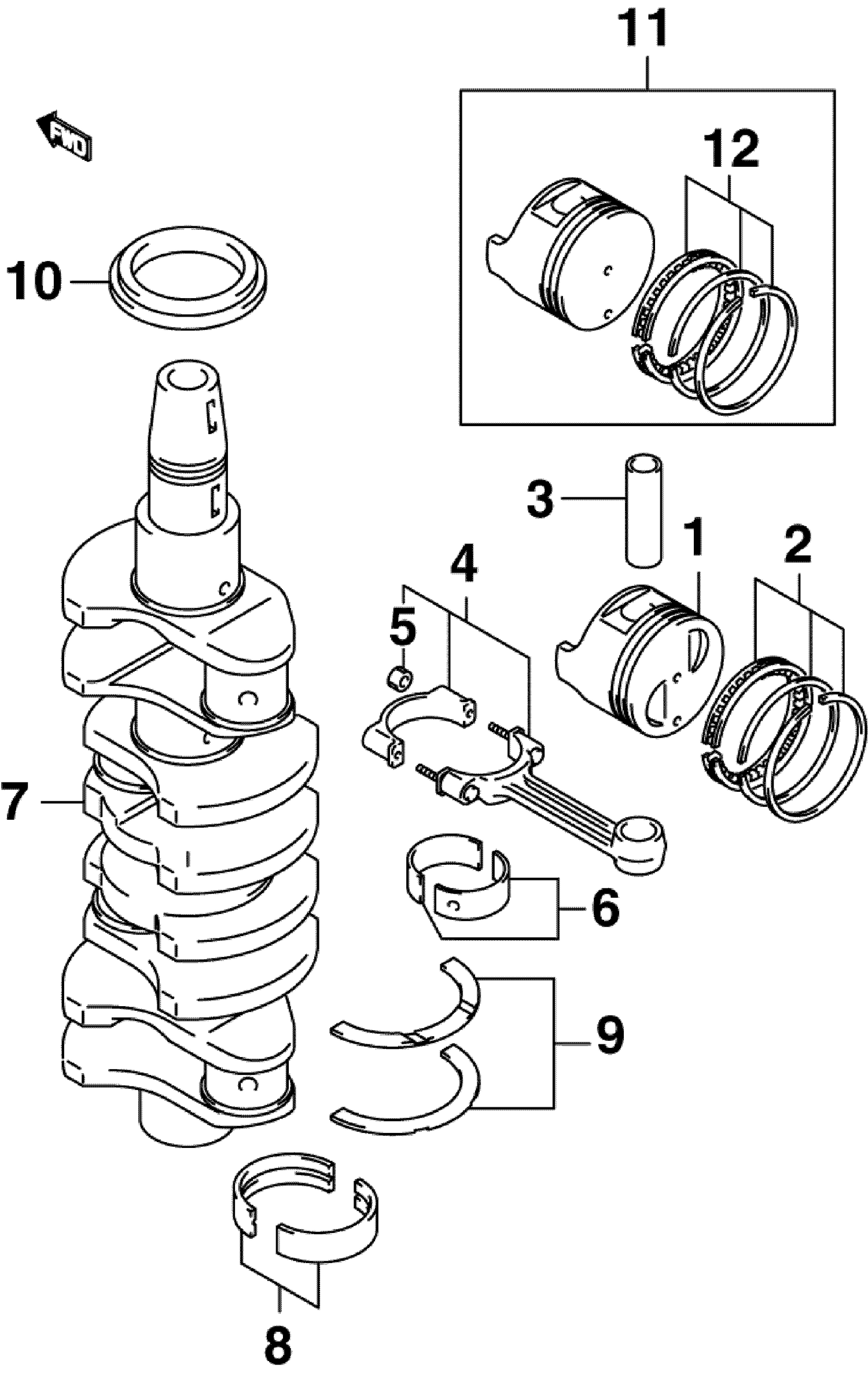 CRANKSHAFT & PISTONS