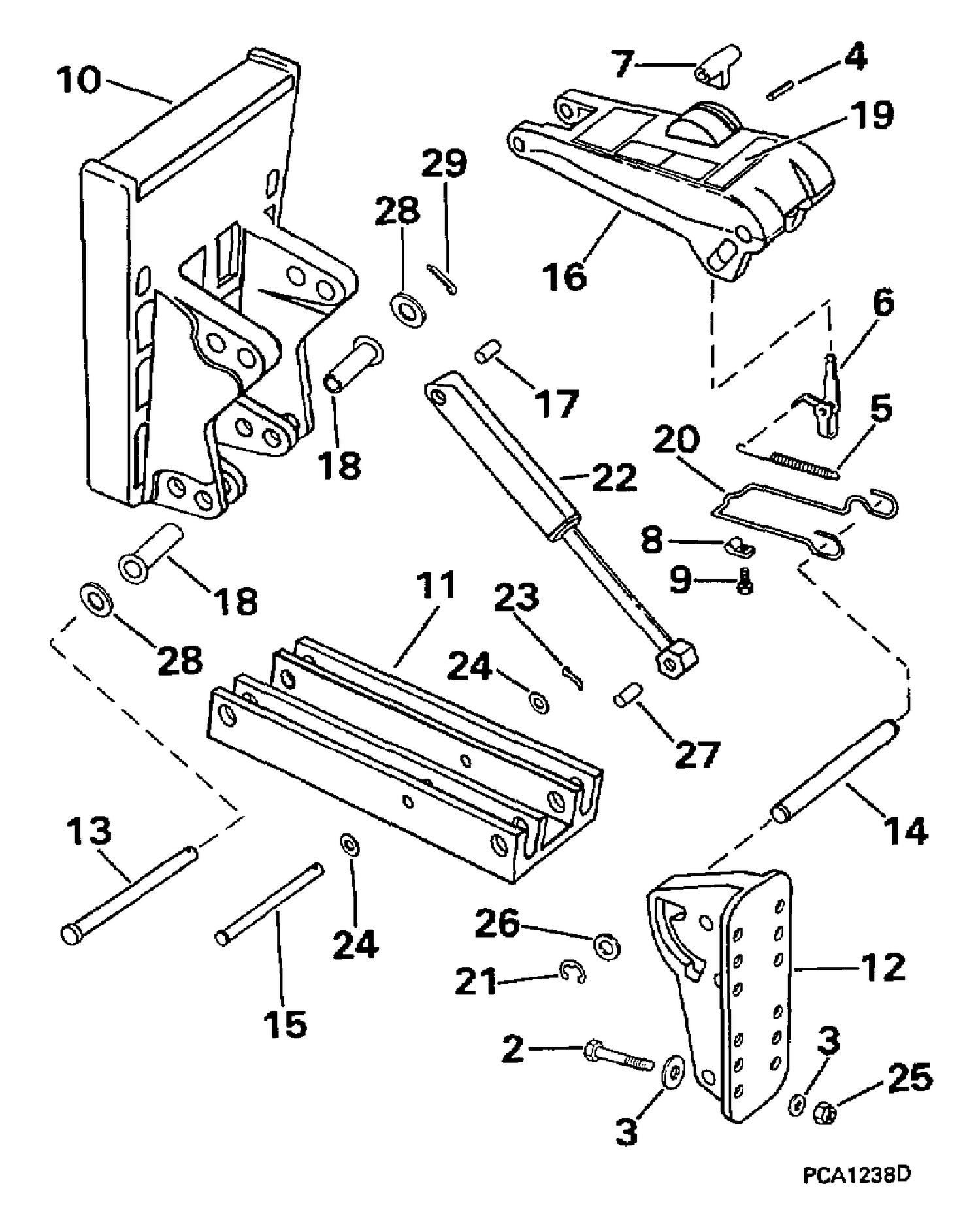 AUXILIARY MOTOR BRACKET - 125 LBS. (56.6 KG)