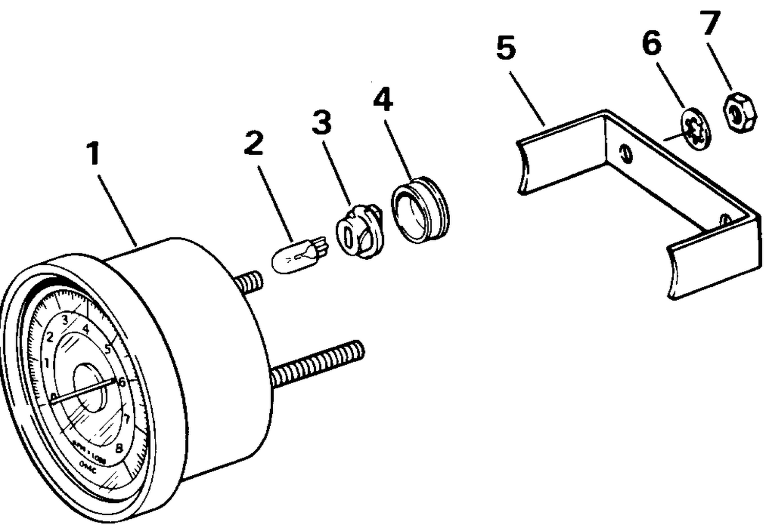 TACHOMETER KITS - FLUSH MOUNT - 7000 RPM - NON-PLUG-IN