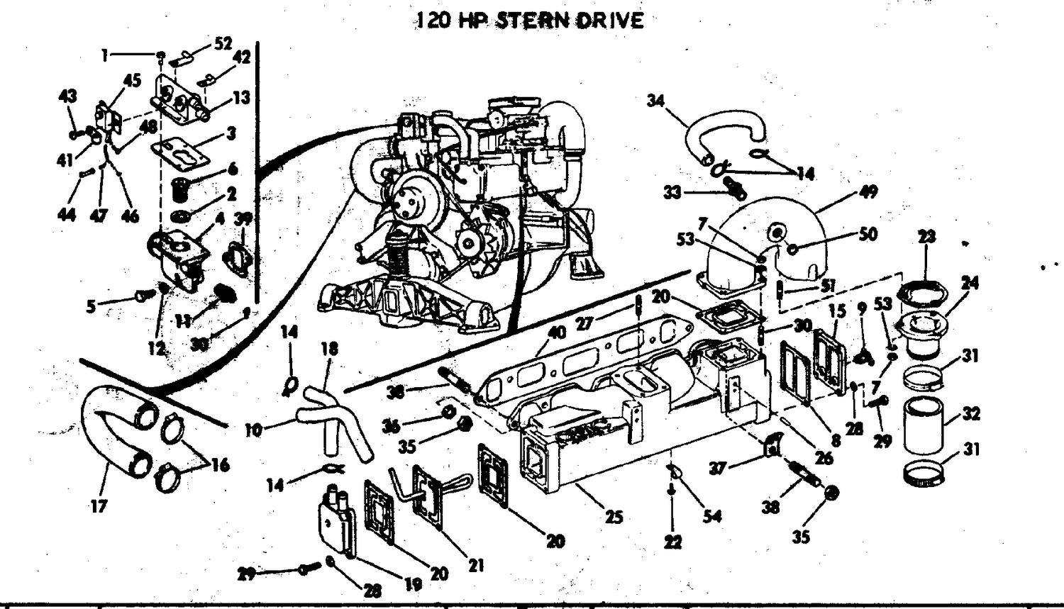 COOLING SYSTEM GROUP 120 HP STERN DRIVE