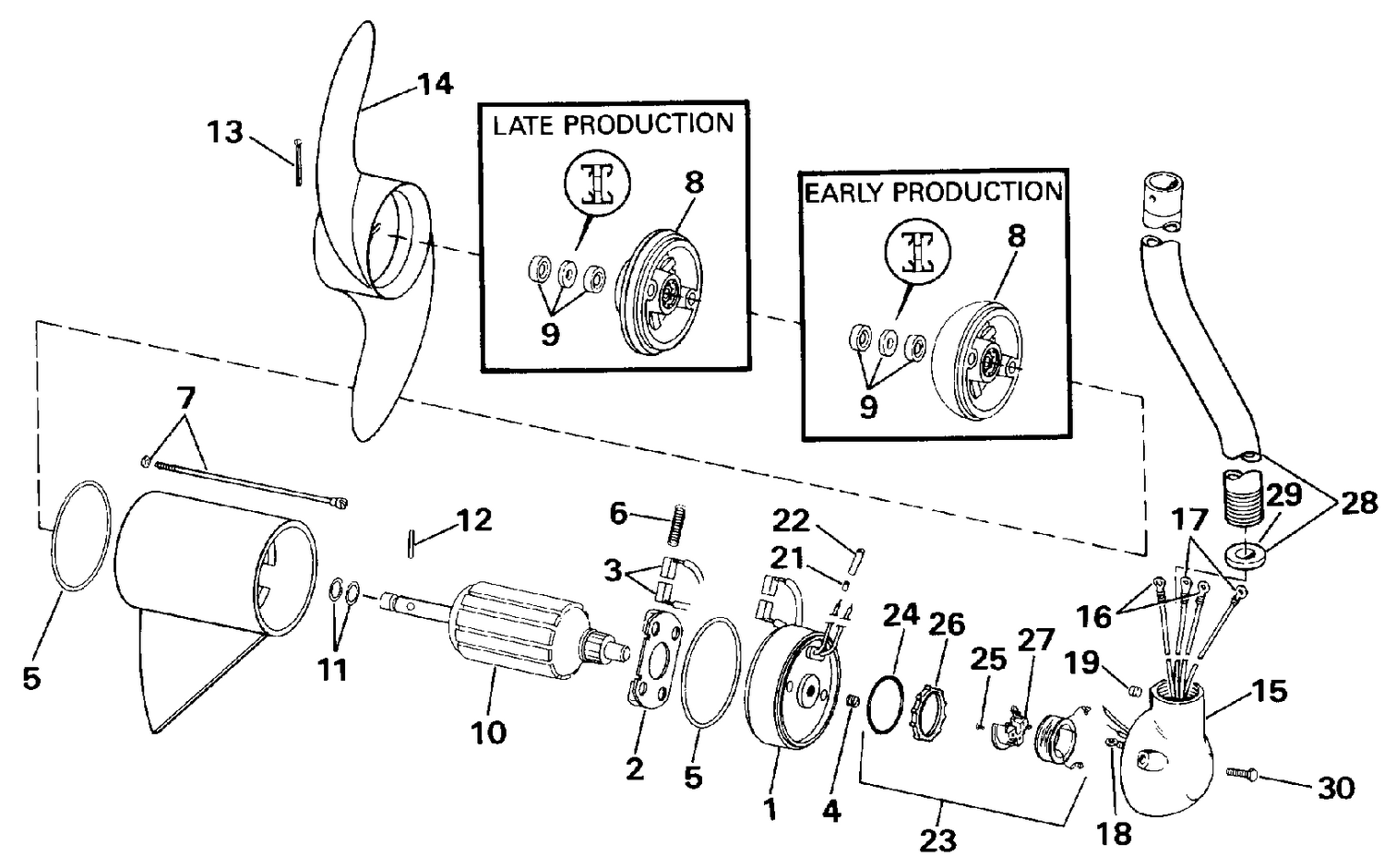 MOTOR AND ADAPTER GROUP/12 VOLT ("A" OR "Y" MODEL SUFFIX)