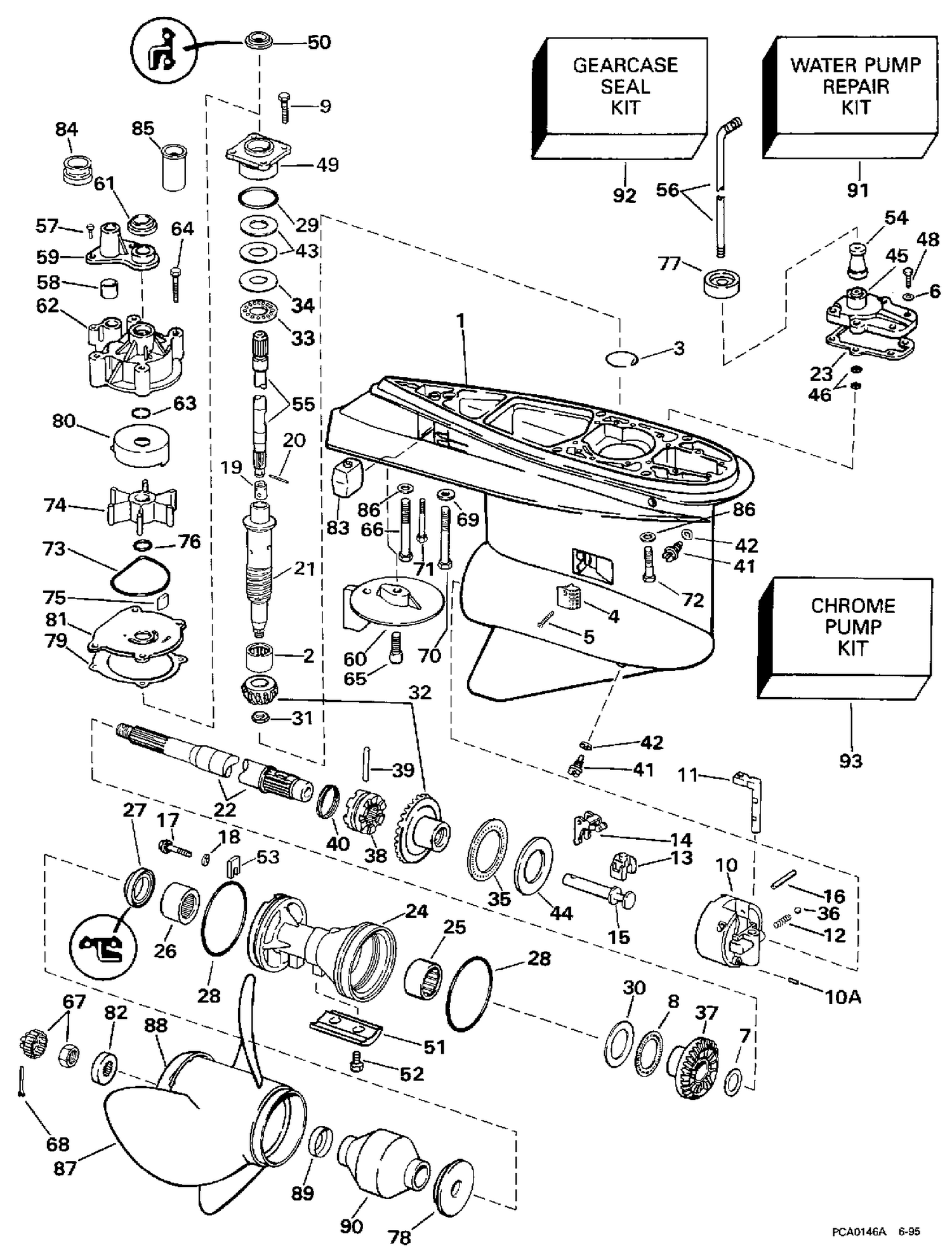 GEARCASE - 130TL & 130TX STANDARD ROTATION