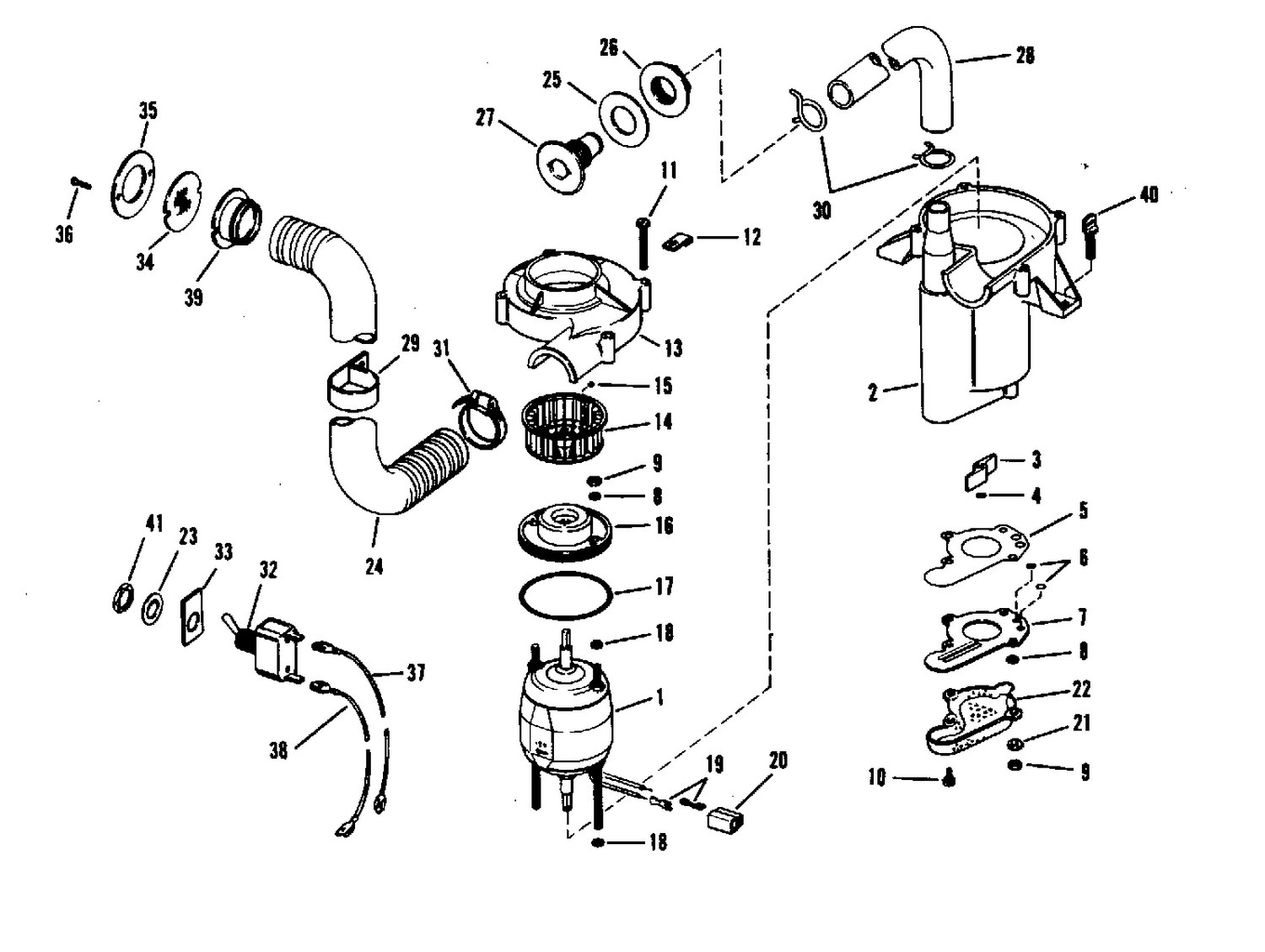 BILGE PUMP & VENT FAN ASSEMBLY-PART NO.379326