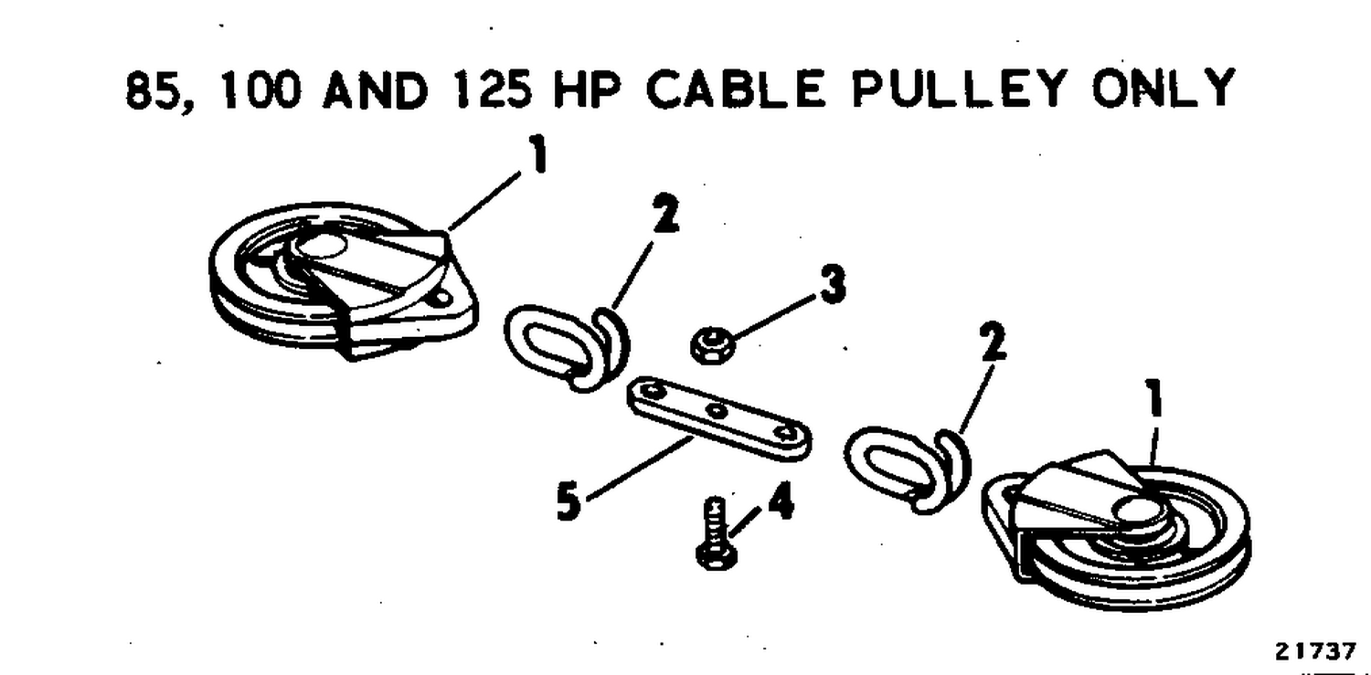 REMOTE CTRL & STEERING CON. KIT 85, 100, 125 HP CABLE PULLEY