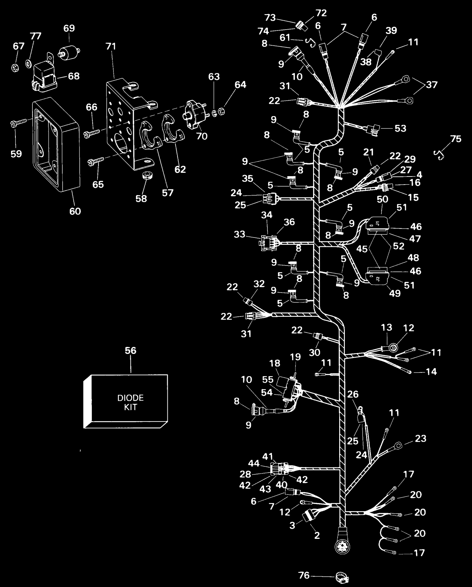 ENGINE WIRE HARNESS & BRACKET