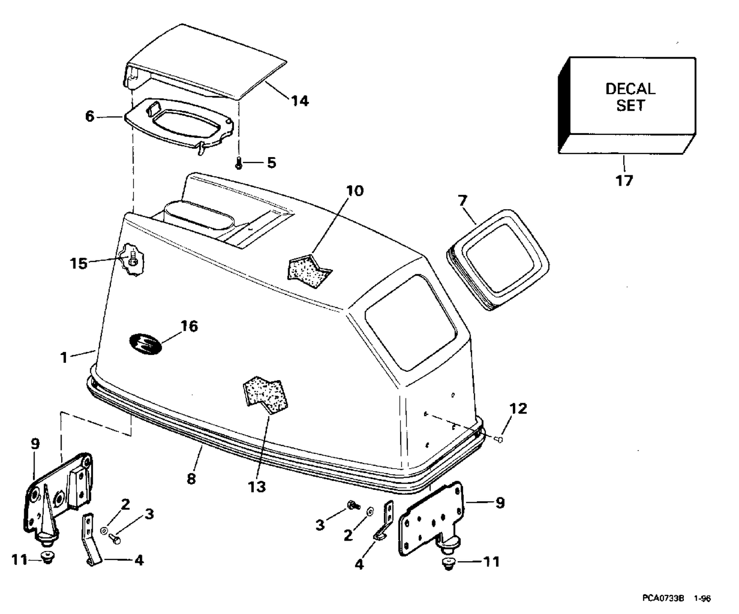 ENGINE COVER - EVINRUDE ROPE START ONLY