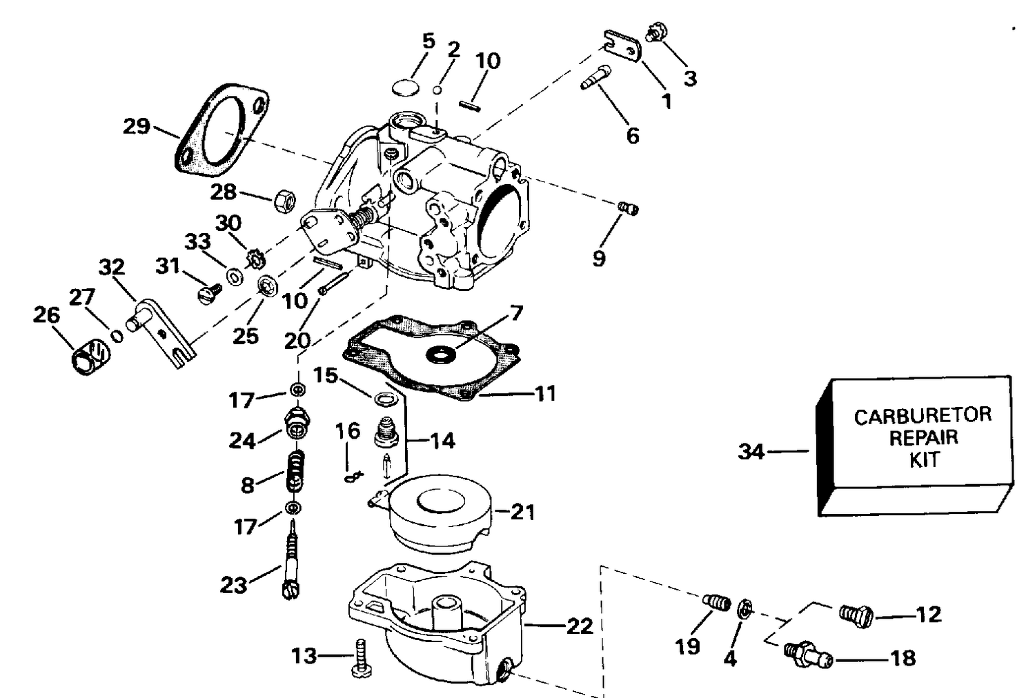 CARBURETOR - ALL 40 MODELS EARLY PRODUCTION