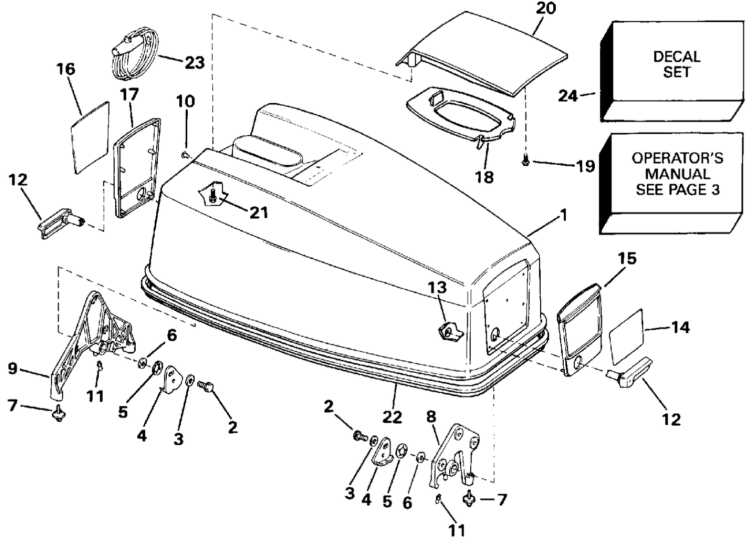 ENGINE COVER - EVINRUDE ELECTRIC START MODELS