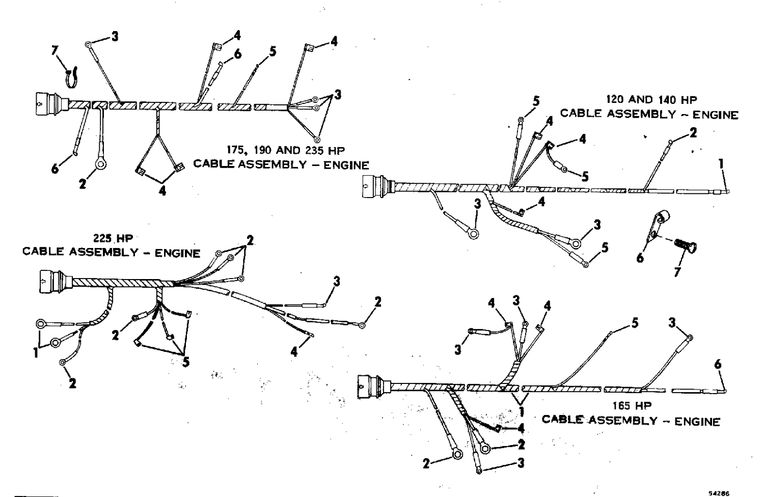 CABLE ASSEMBLY-ENGINE-165 HP WITHOUT SELECTRIM