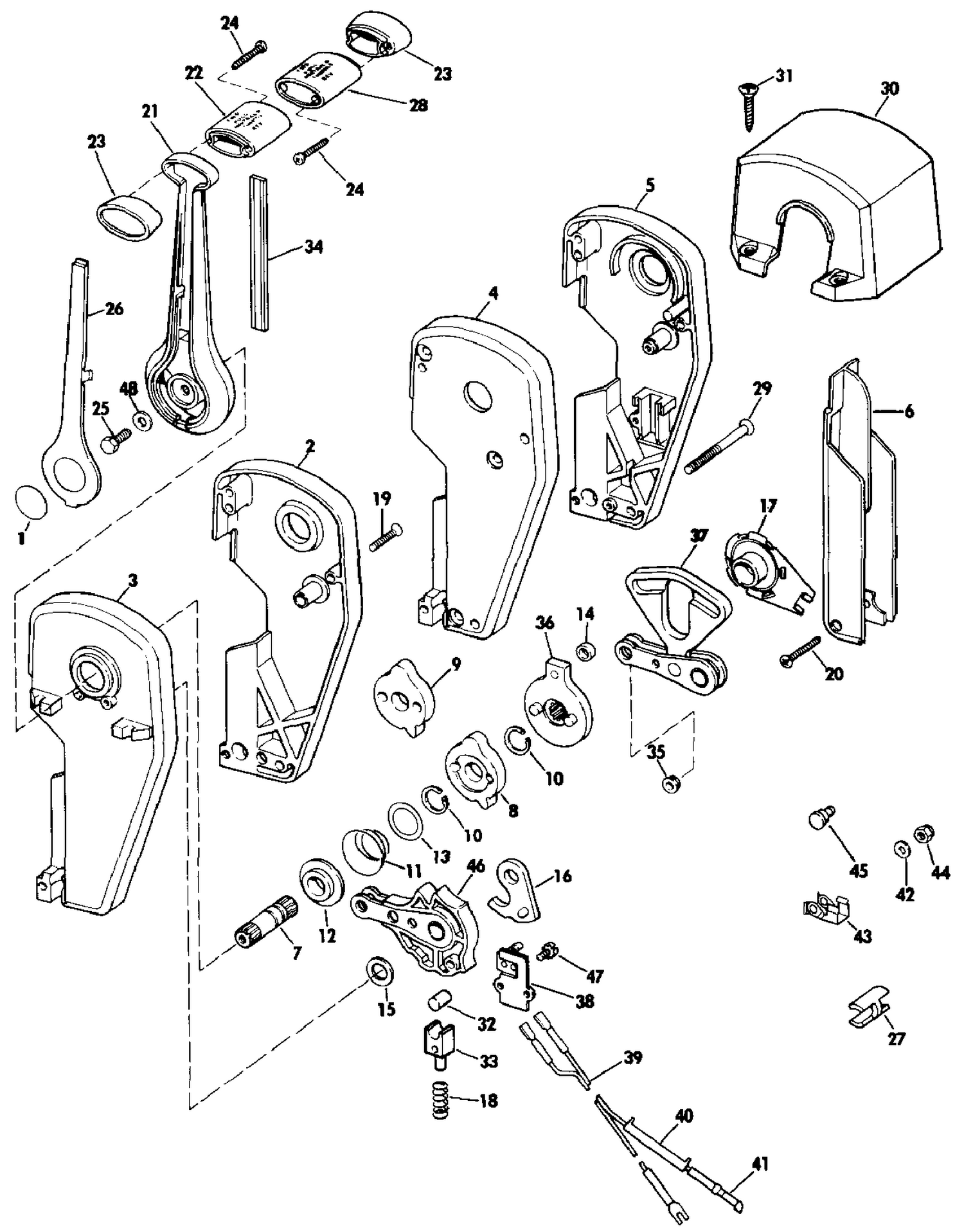 REMOTE CONTROL ASSEMBLY - BINNACLE MOUNT, DUAL LEVER
