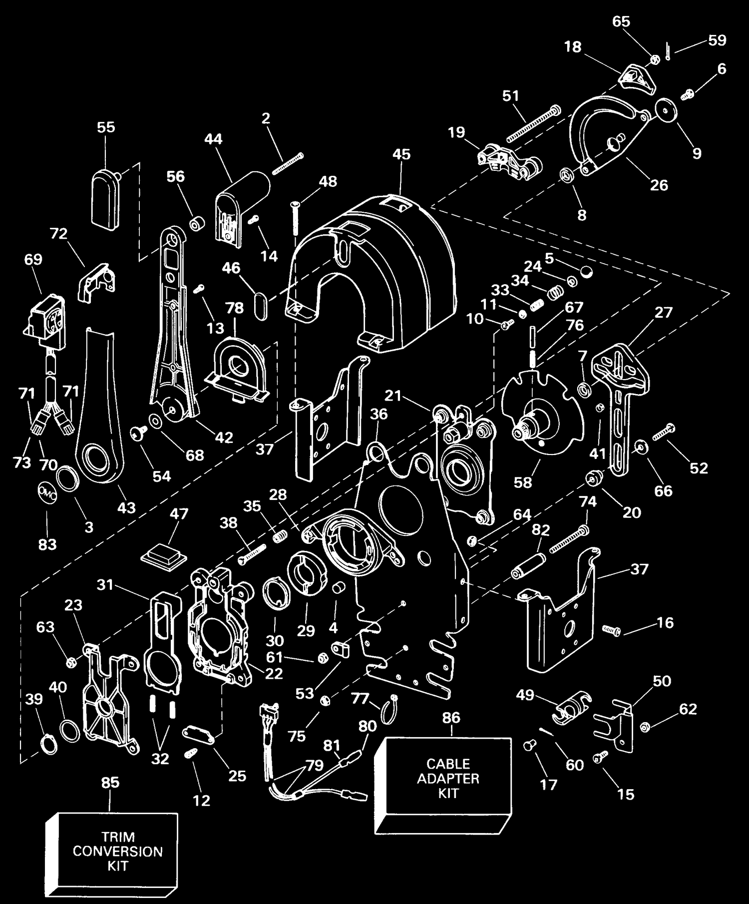 REMOTE CONTROL -- BINNACLE -- DUAL LEVER