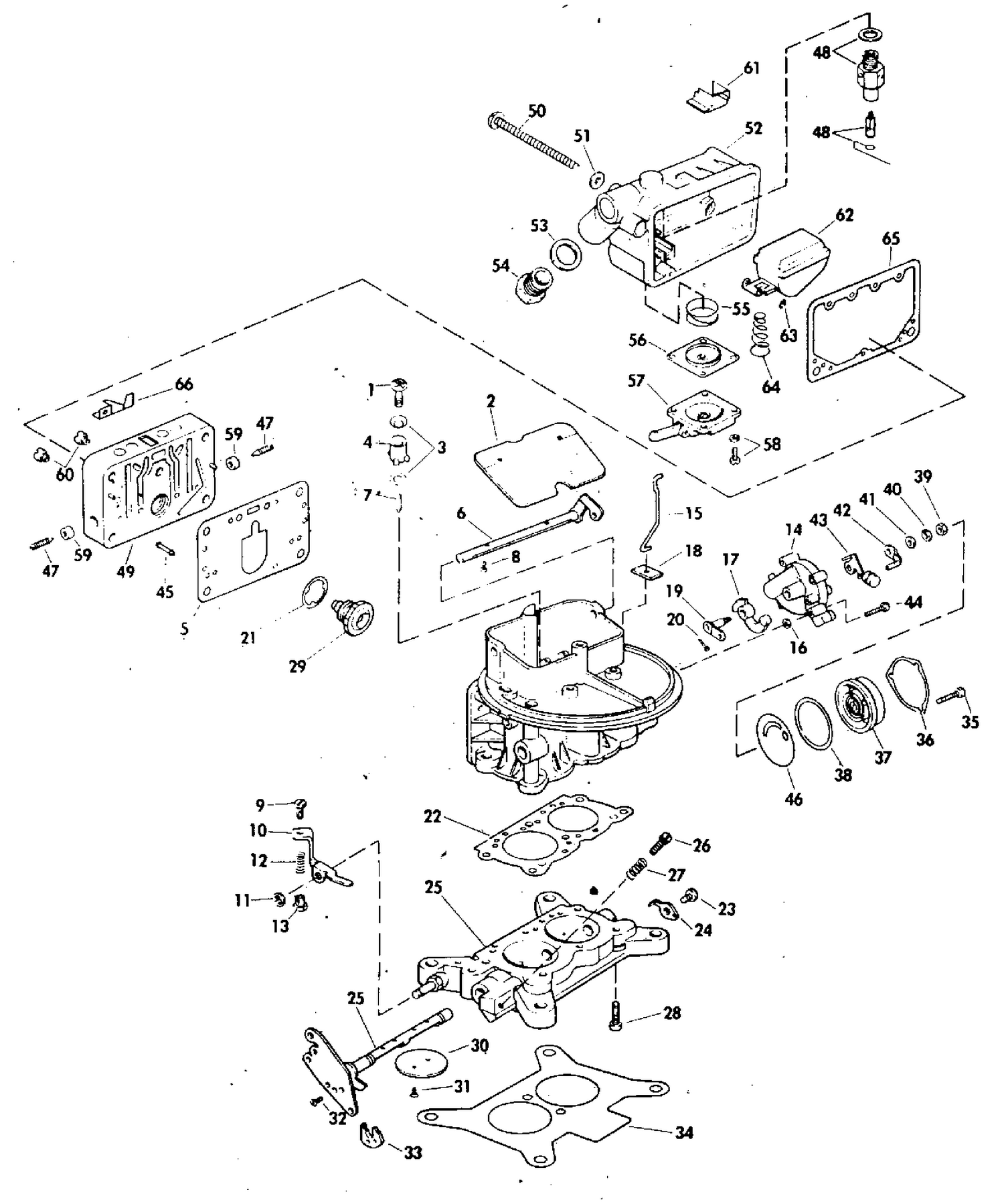 CARBURETOR GROUP 175 & 190 HP STERN DRIVE