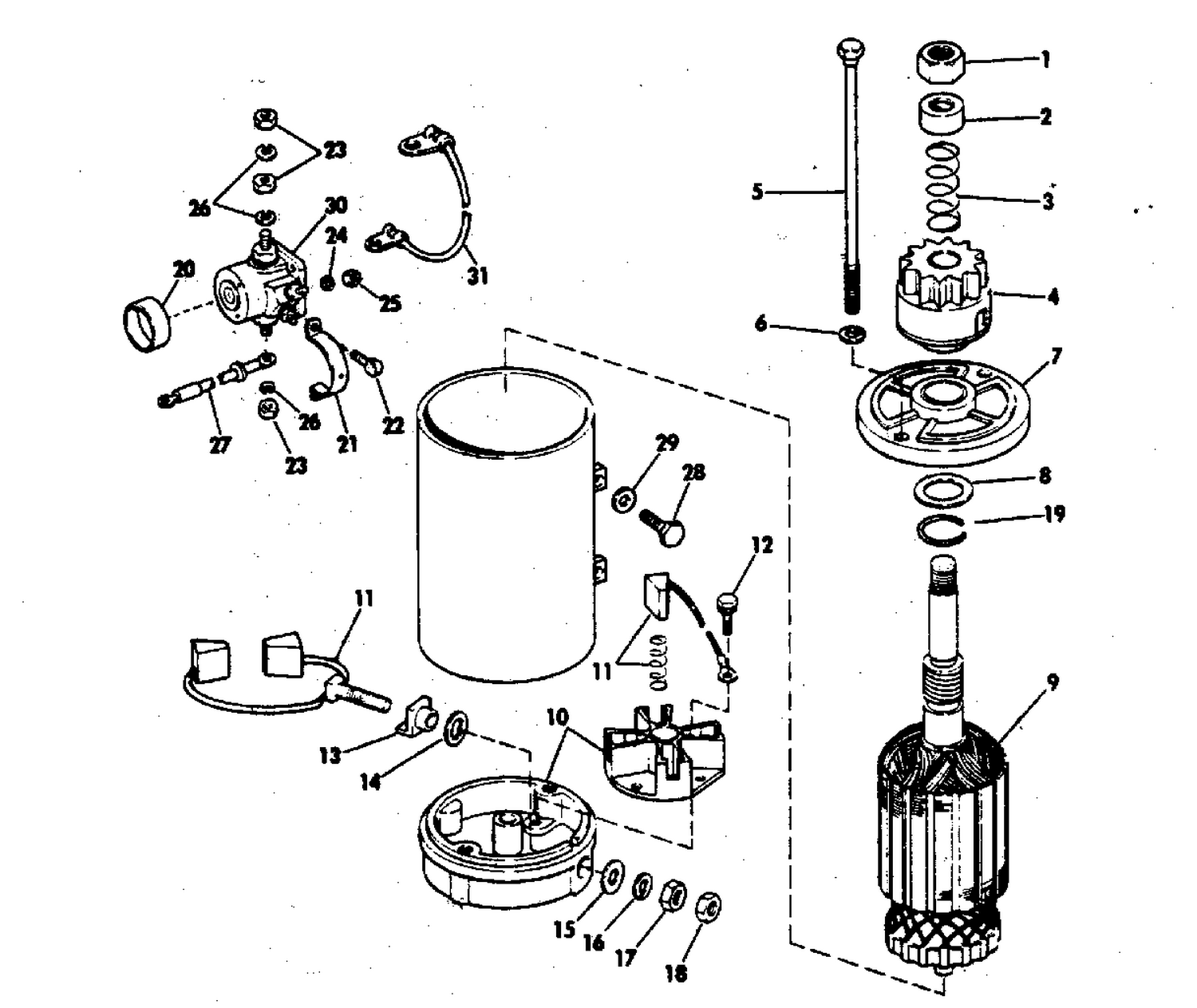 ELECTRIC STARTER & SOLENOID AMERICAN BOSCH 10629-23-M03
