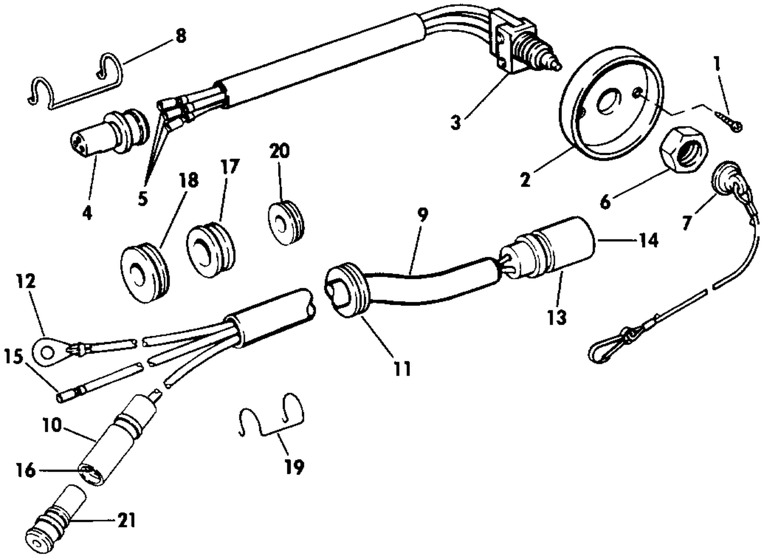 EMERGENCY IGN. CUTOFF 4.5-35 R & TE DASH OR GUNWALE MNT