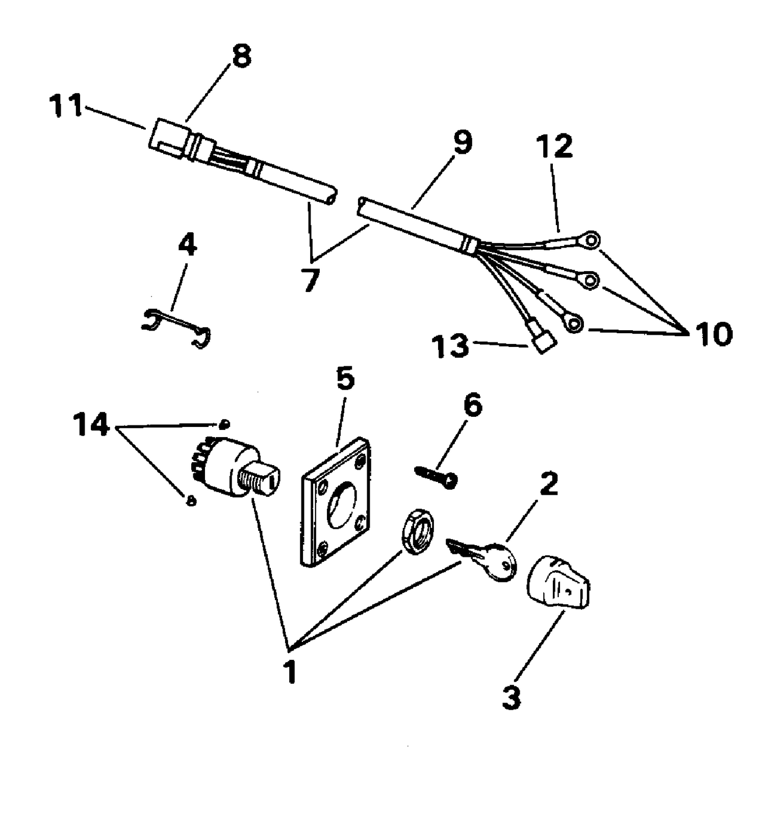 IGNITION SWITCH & CABLE - 40TE, 40TTL