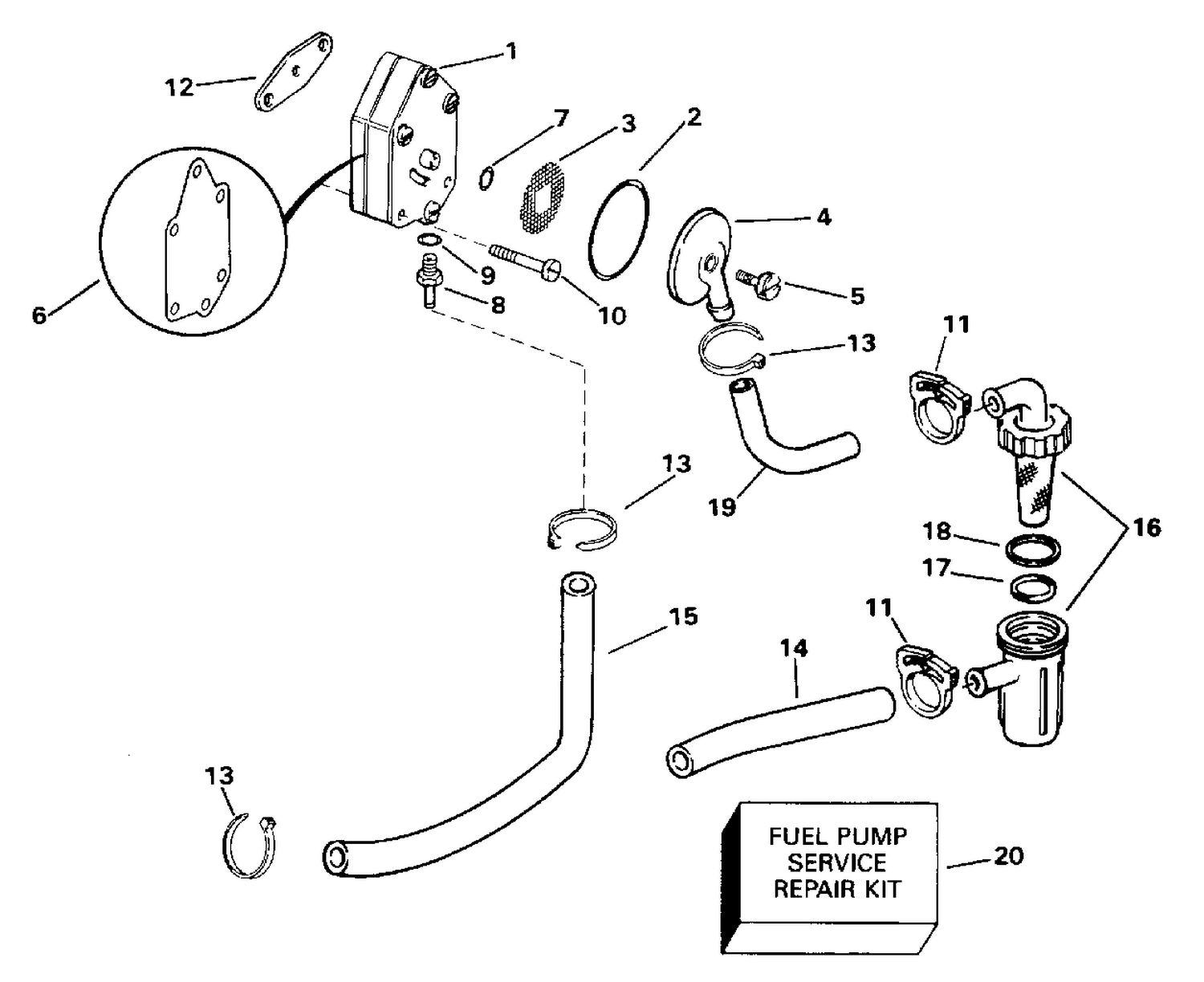 FUEL PUMP - 10-15RP MODELS ONLY