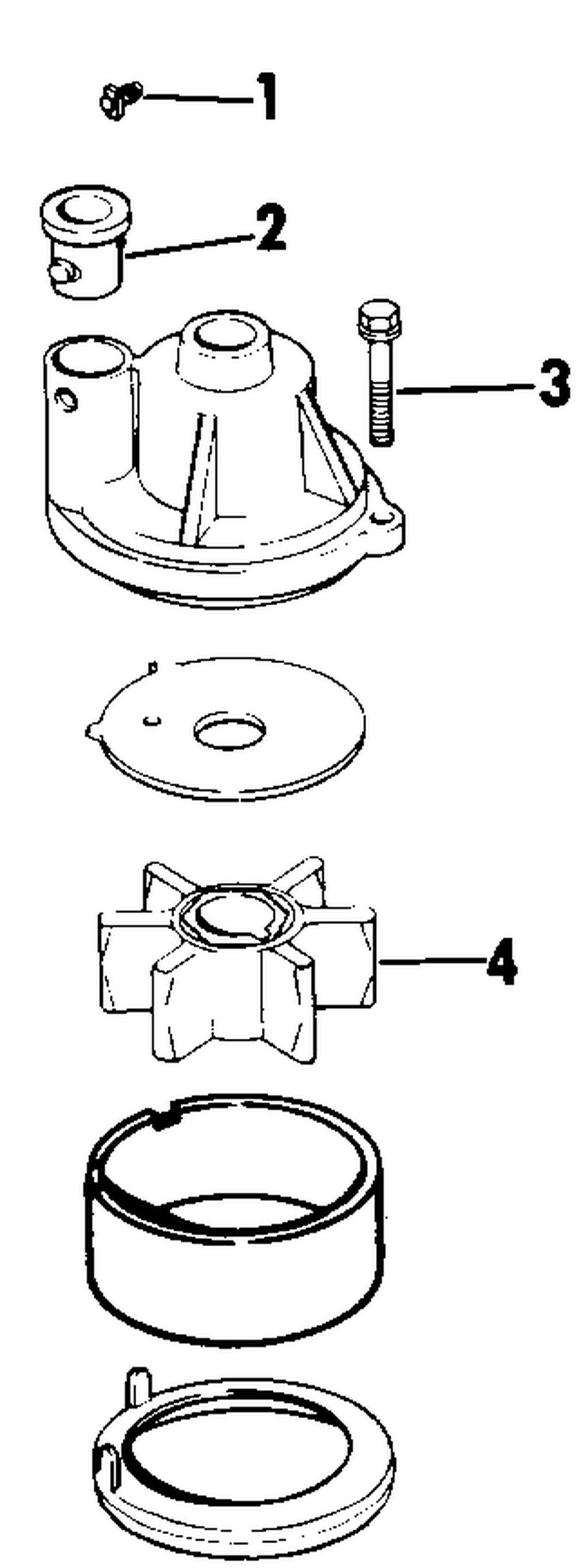 WATER PUMP REPLACEMENT KIT 2 - 4 (90 DEGREE GEARCASE)