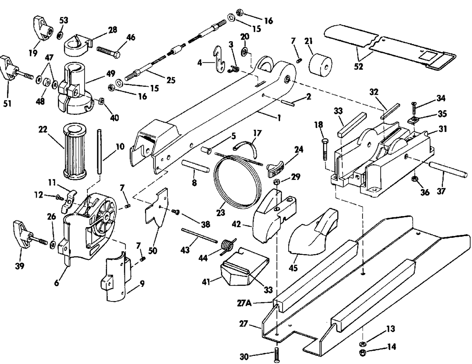 BOW ARM AND DECK BRACKET GROUP