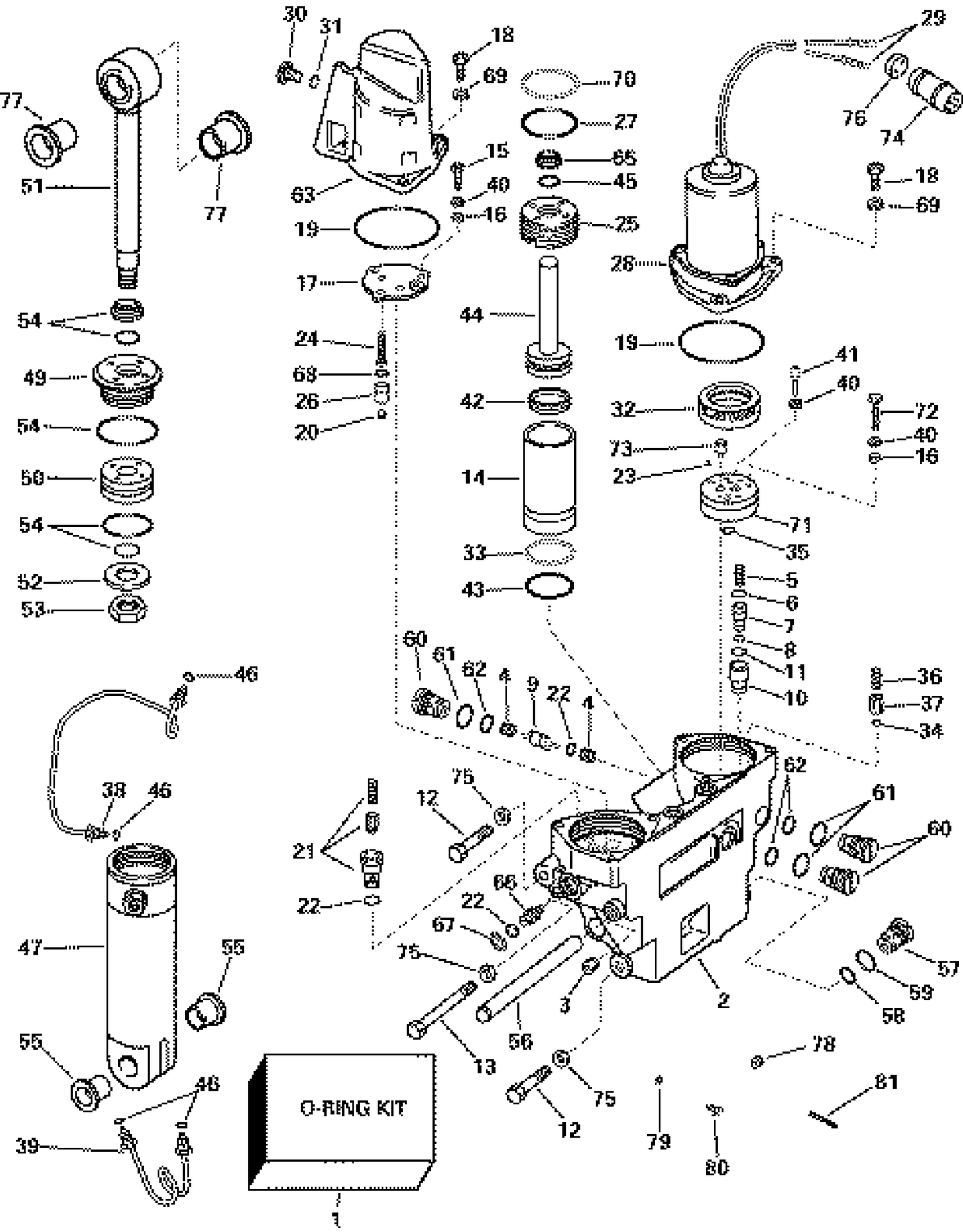 POWER TRIM/TILT HYDRAULIC ASSEMBLY - 65 MODELS - Z
