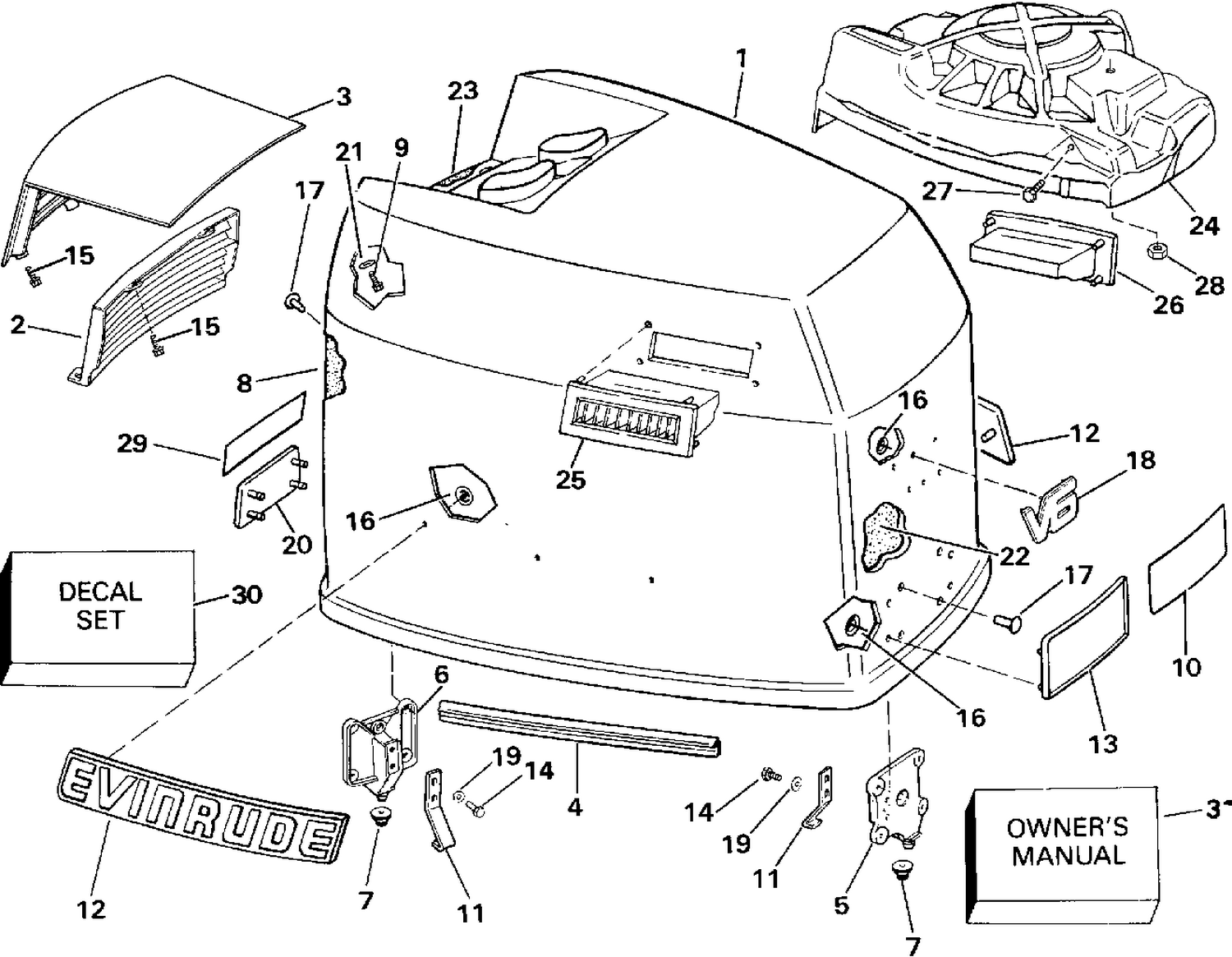 ENGINE COVER - EVINRUDE - 200TX, 200CX, 225T, 225P, 225C