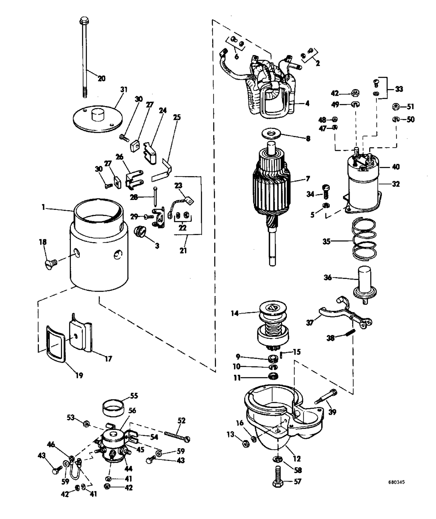 STARTER MOTOR AND SOLENOID GROUP