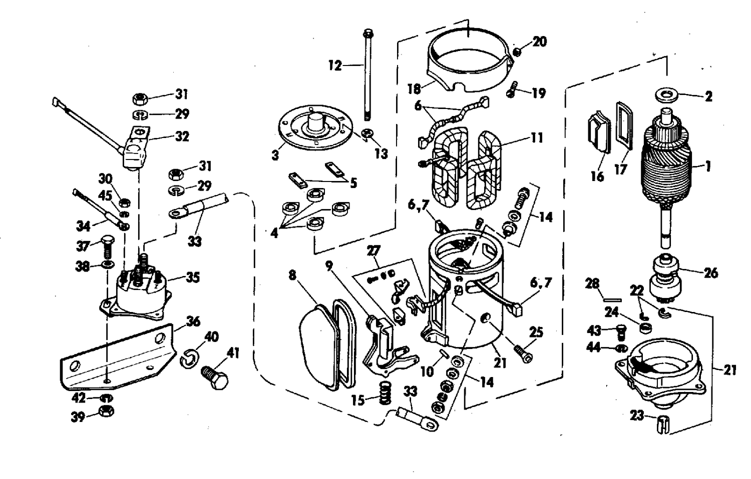 STARTER MOTOR GROUP 170 & 190 HP STERN DRIVE