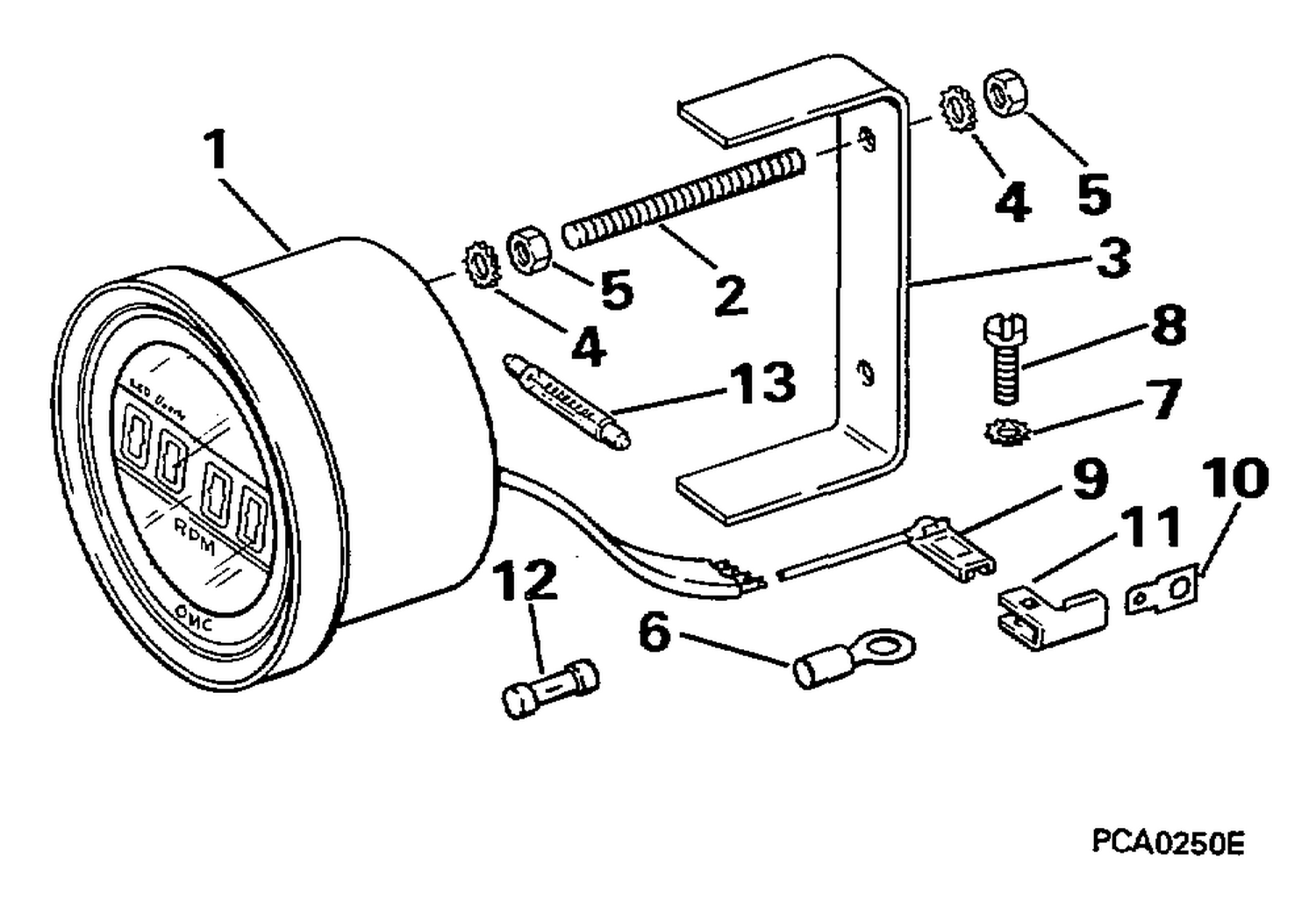 QUARTACH TACHOMETER - FLUSH MOUNT - DIGITAL - NON-PLU