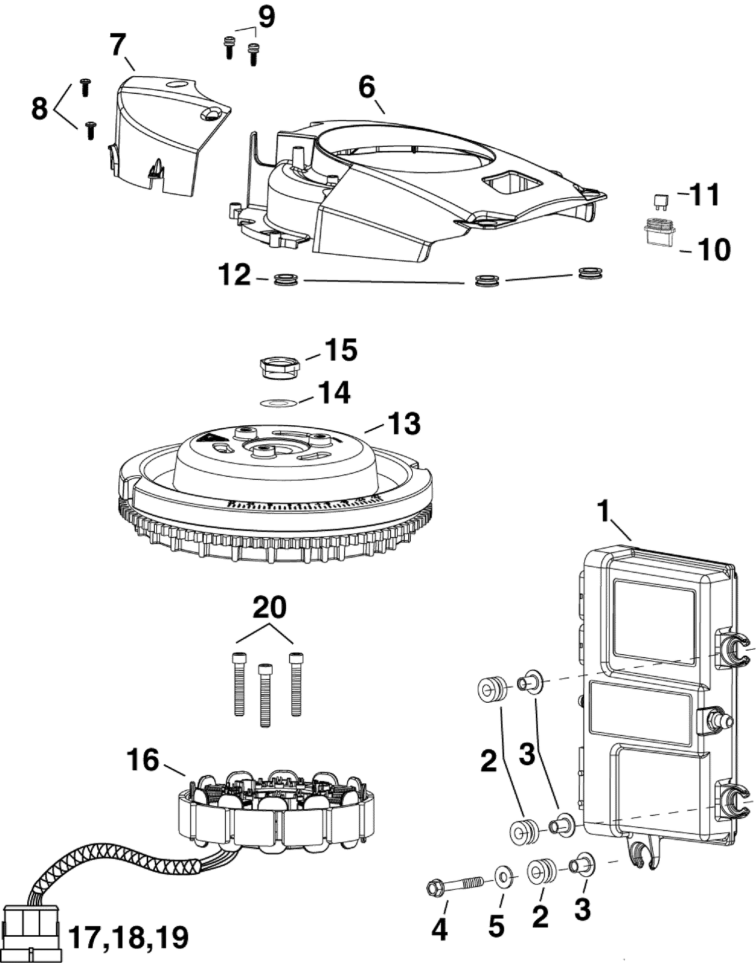 EMM, STATOR, FLYWHEEL