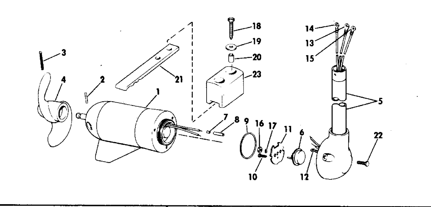 MOTOR AND ADAPTER GROUP 12 VOLT BOW MOUNT