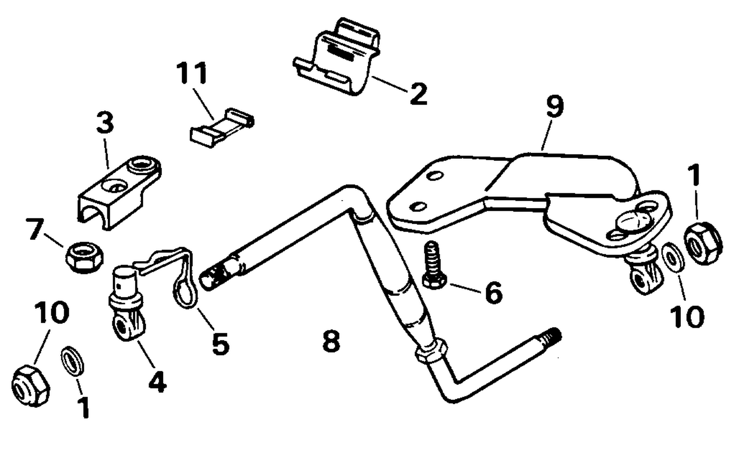 STEERING BAR KIT, AUXILIARY MOTOR - 5, 6, 8