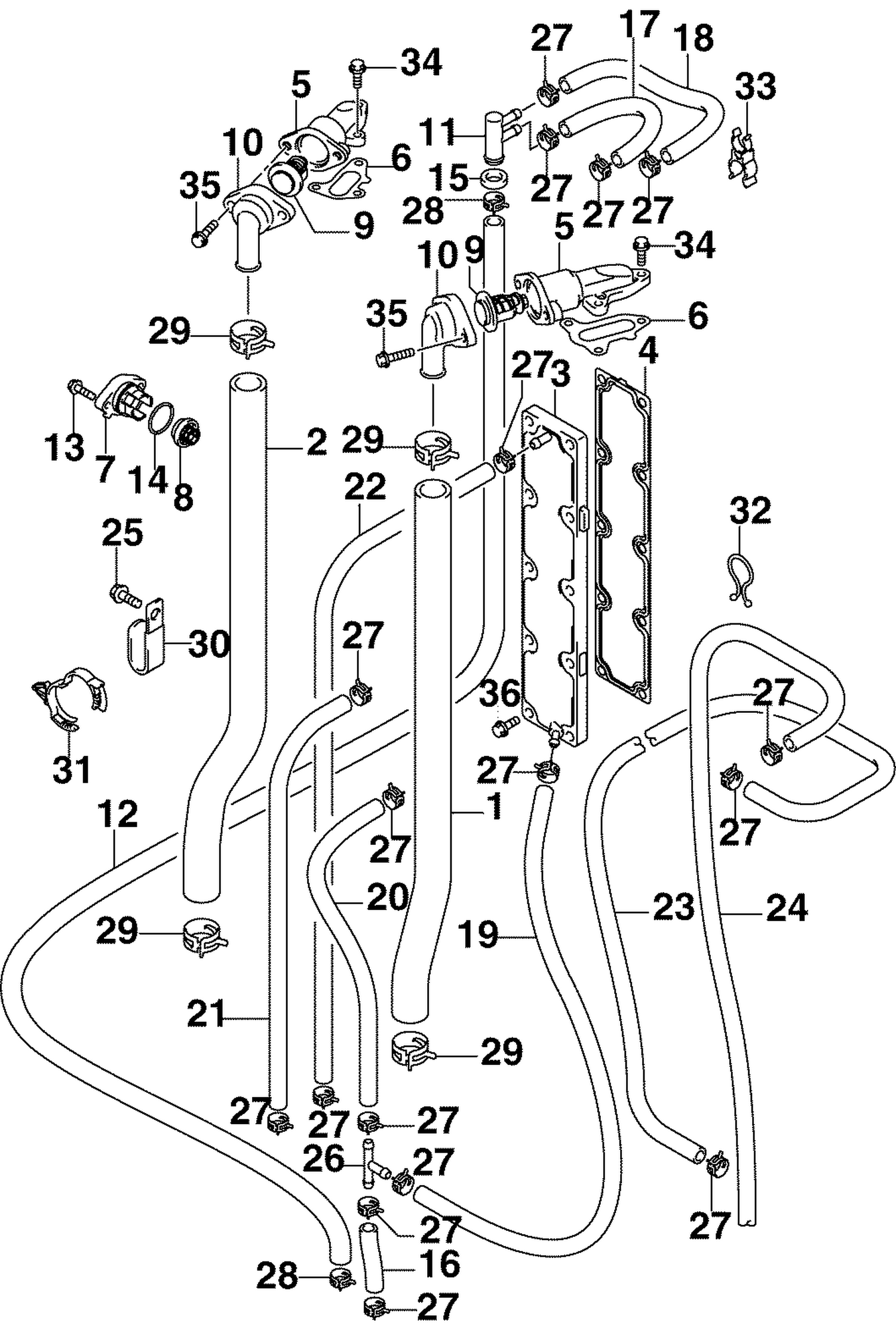 THERMOSTAT & COOLING HOSES