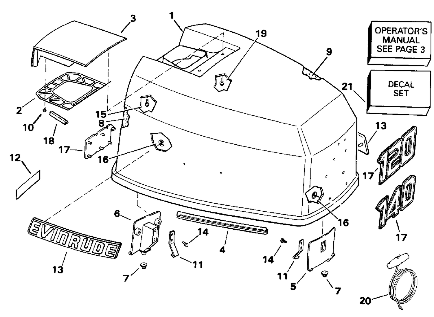 ENGINE COVER - EVINRUDE 120-140 MODELS