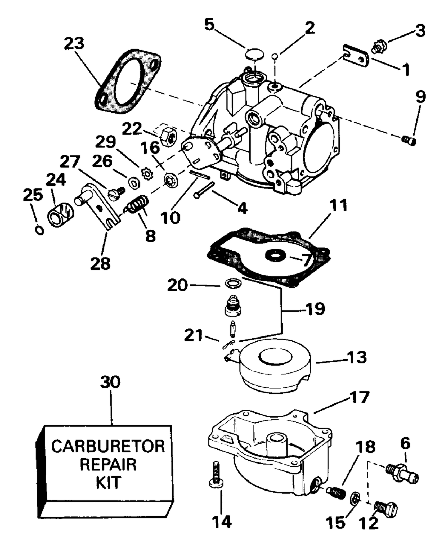 CARBURETOR - ALL 45 MODELS EARLY PRODUCTION