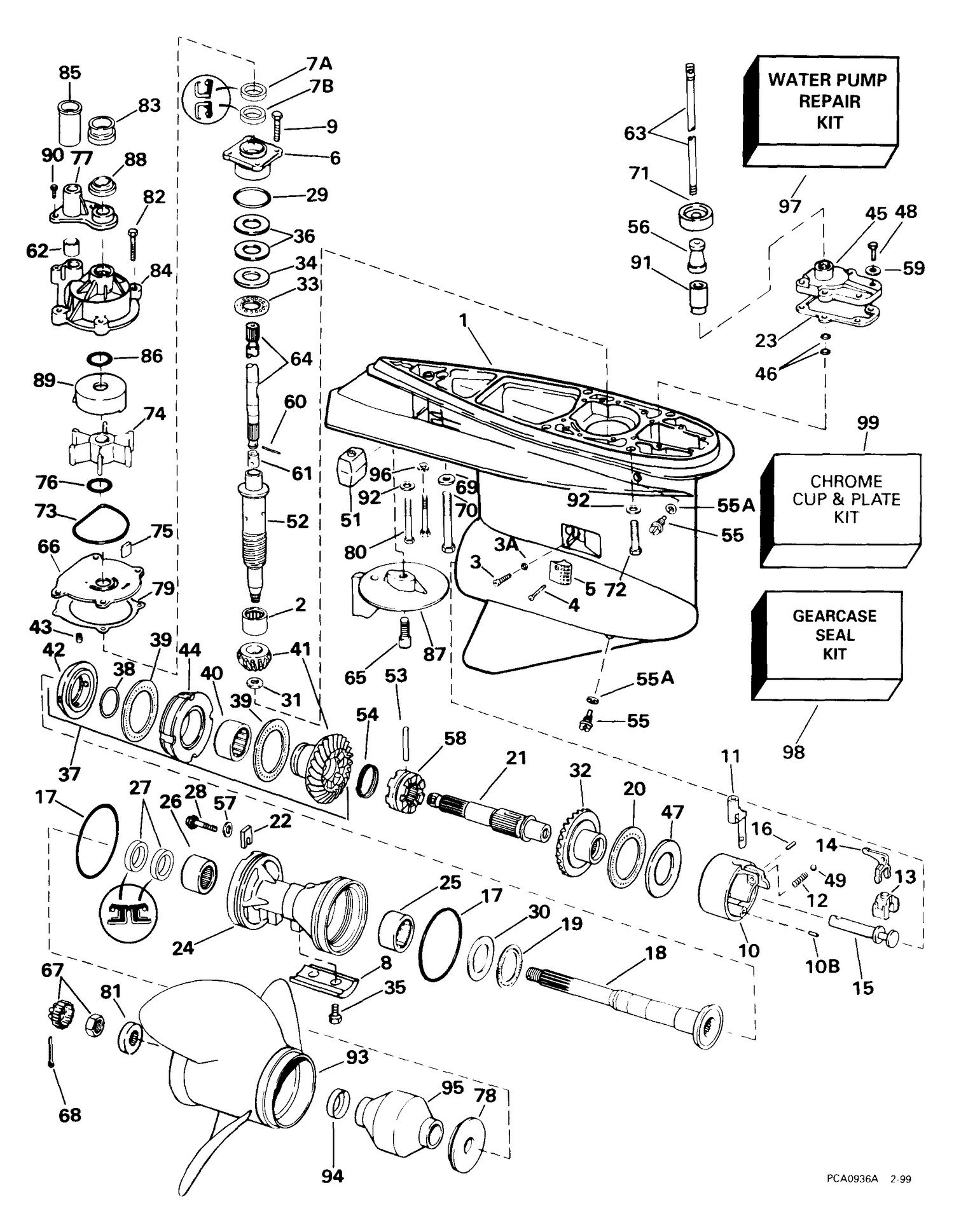 GEARCASE -- COUNTER-ROTATION -- FCX, FCZ MODELS