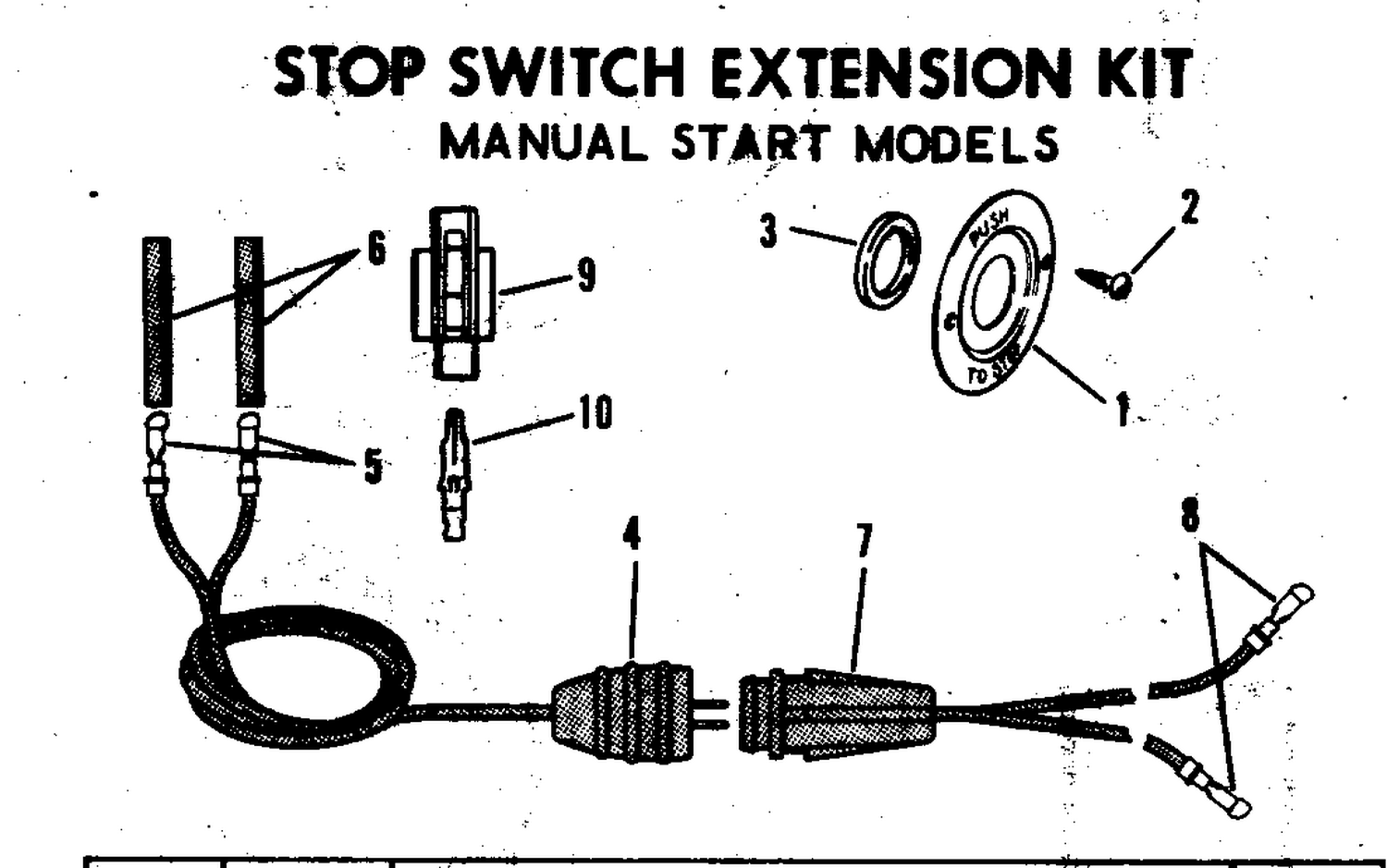 STOP SWITCH EXTENSION KIT MANUAL START MODELS