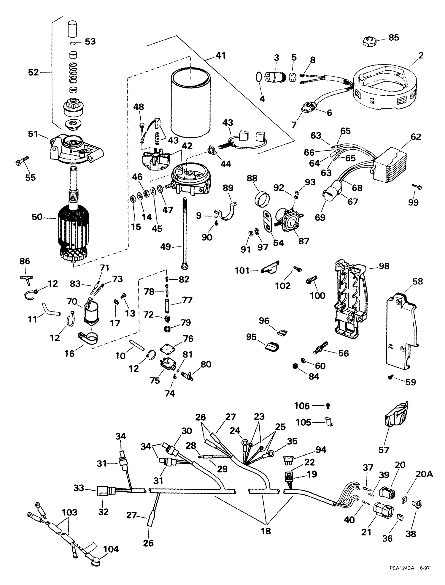 REMOTE ELECTRIC START KIT -- 25, 35 (3-CYLINDER ROPE)