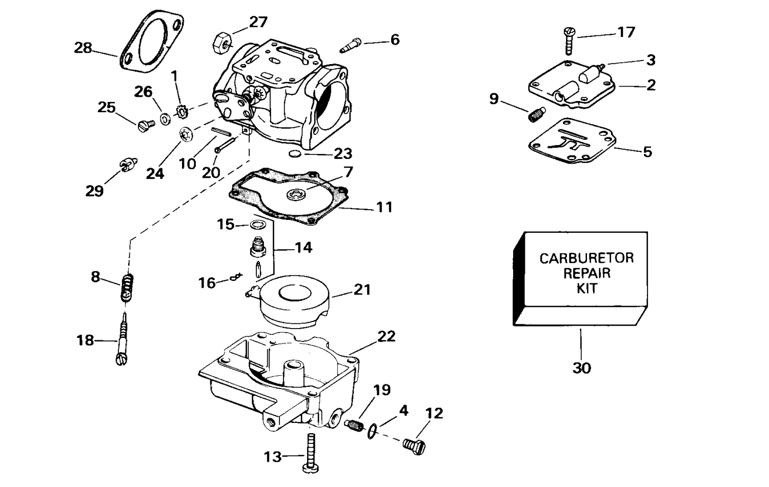 CARBURETOR - 30R, RL, 25JR