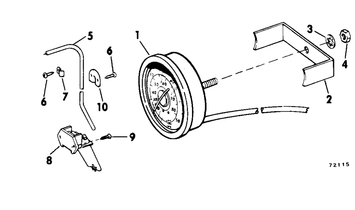 SPEEDOMETER KIT-FLUSH MOUNT-50 MPH