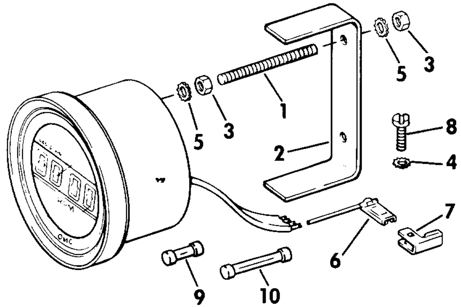 TACHOMETER FLUSH MOUNT - DIGITAL