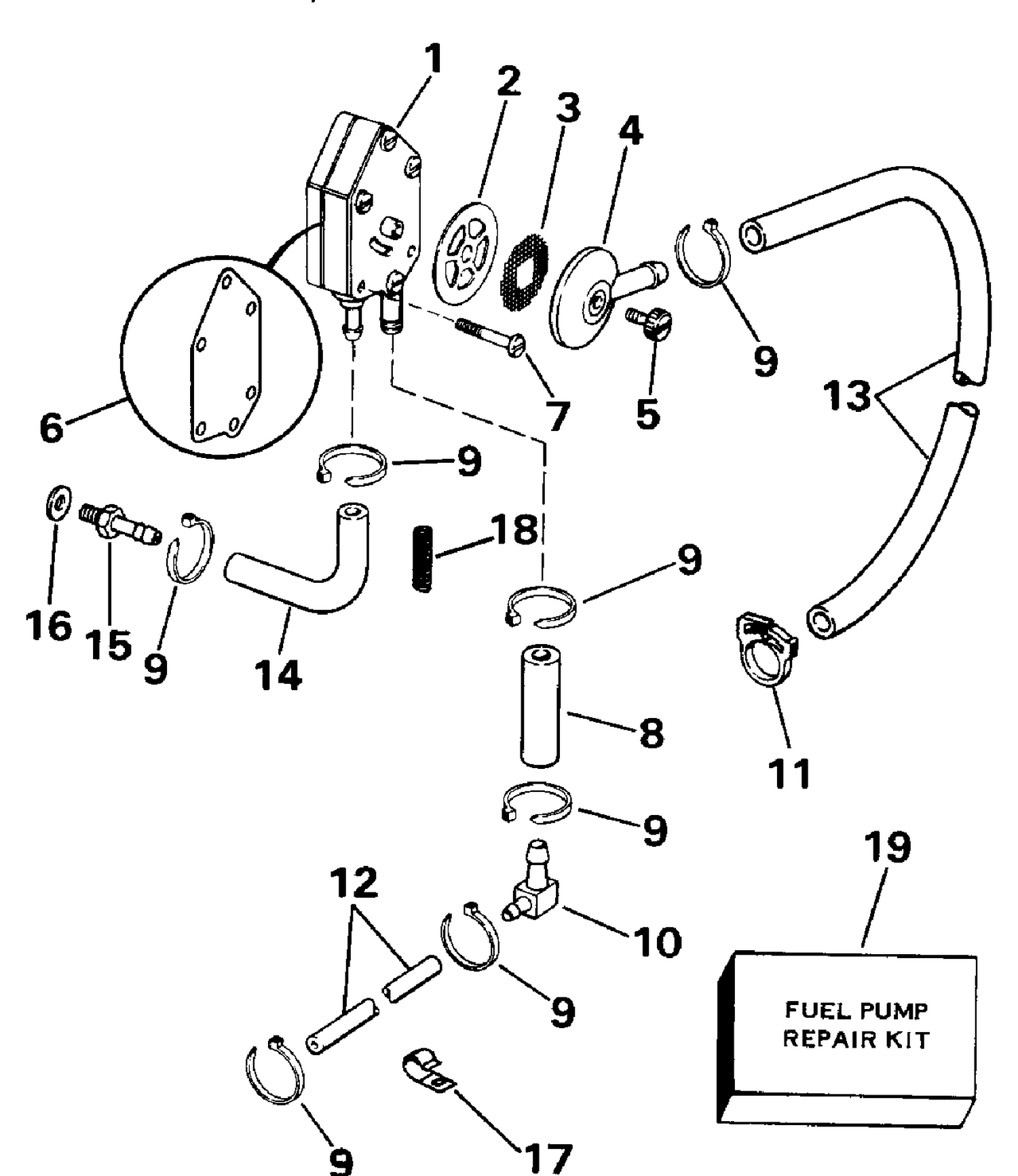ACCUMIX FUEL PUMP KIT 9.9 15 ROPE START (W/O AC LIGHT)