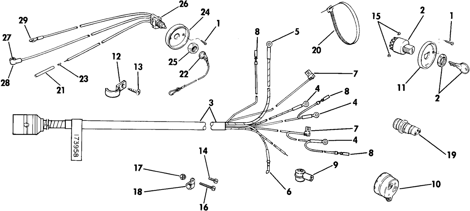 WIRING KIT - SINGLE LEVER CONTROLS REM. ELEC. START 20-V-8