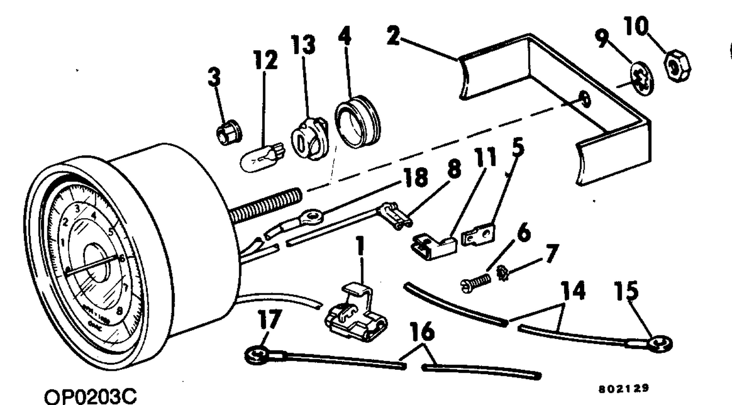 TACHOMETER KIT - FLUSH MOUNT 50 - 235 SAIL DRIVE - 4000 RPM