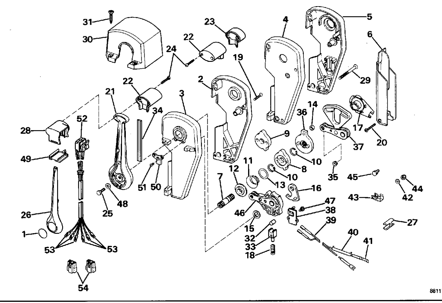 REMOTE CONTROL ASSEMBLY - BINNACLE MOUNT - DUAL LEVER