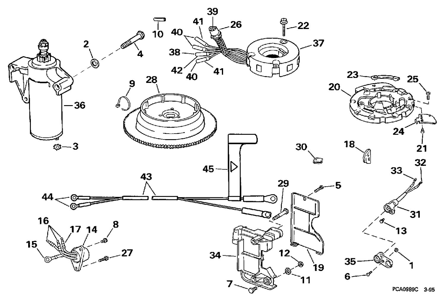 TILLER ELECTRIC STARTING KIT - 9.9, 15 (2-STROKE)