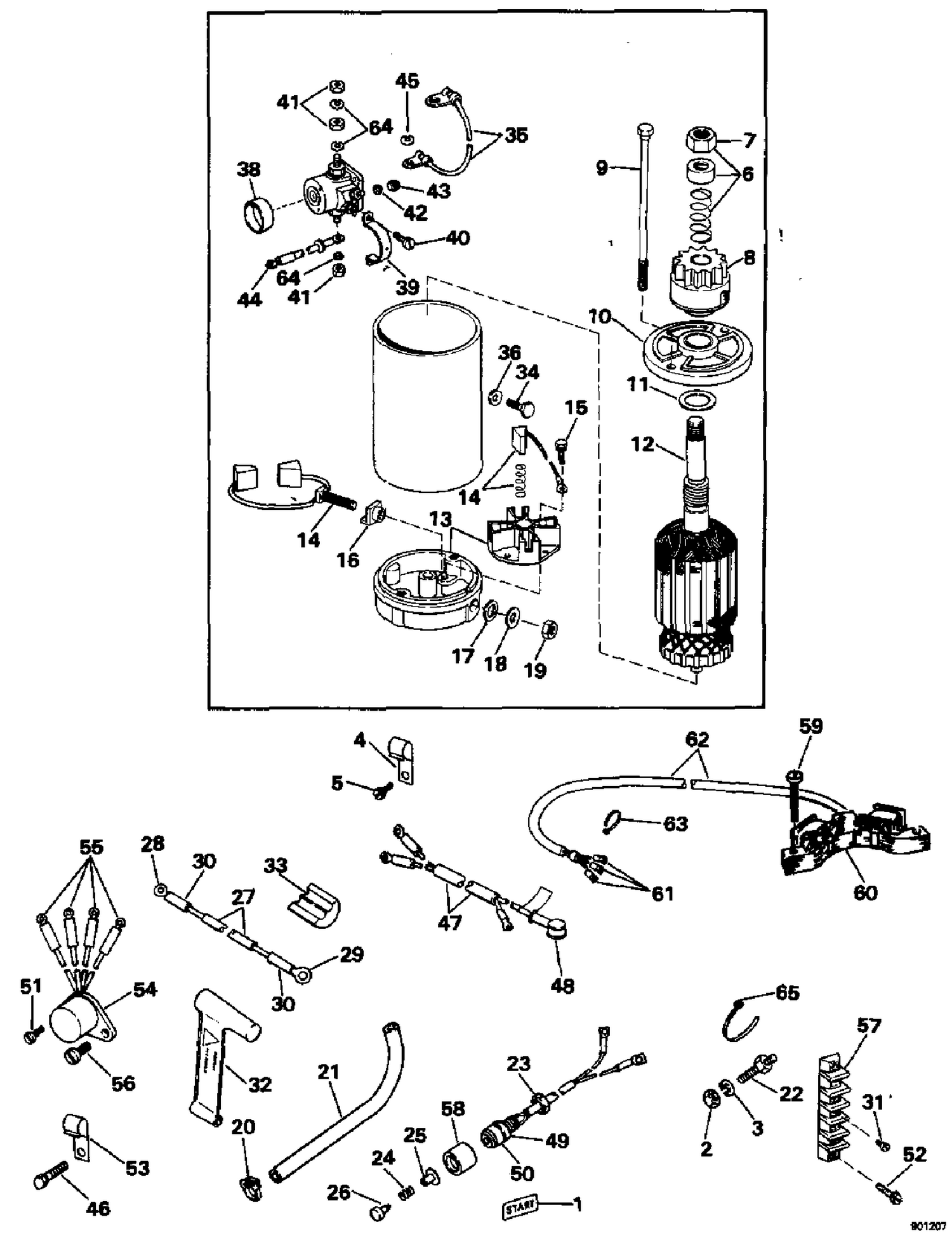 ELECTRIC STARTING KIT 45, 55 COMMERCIALS