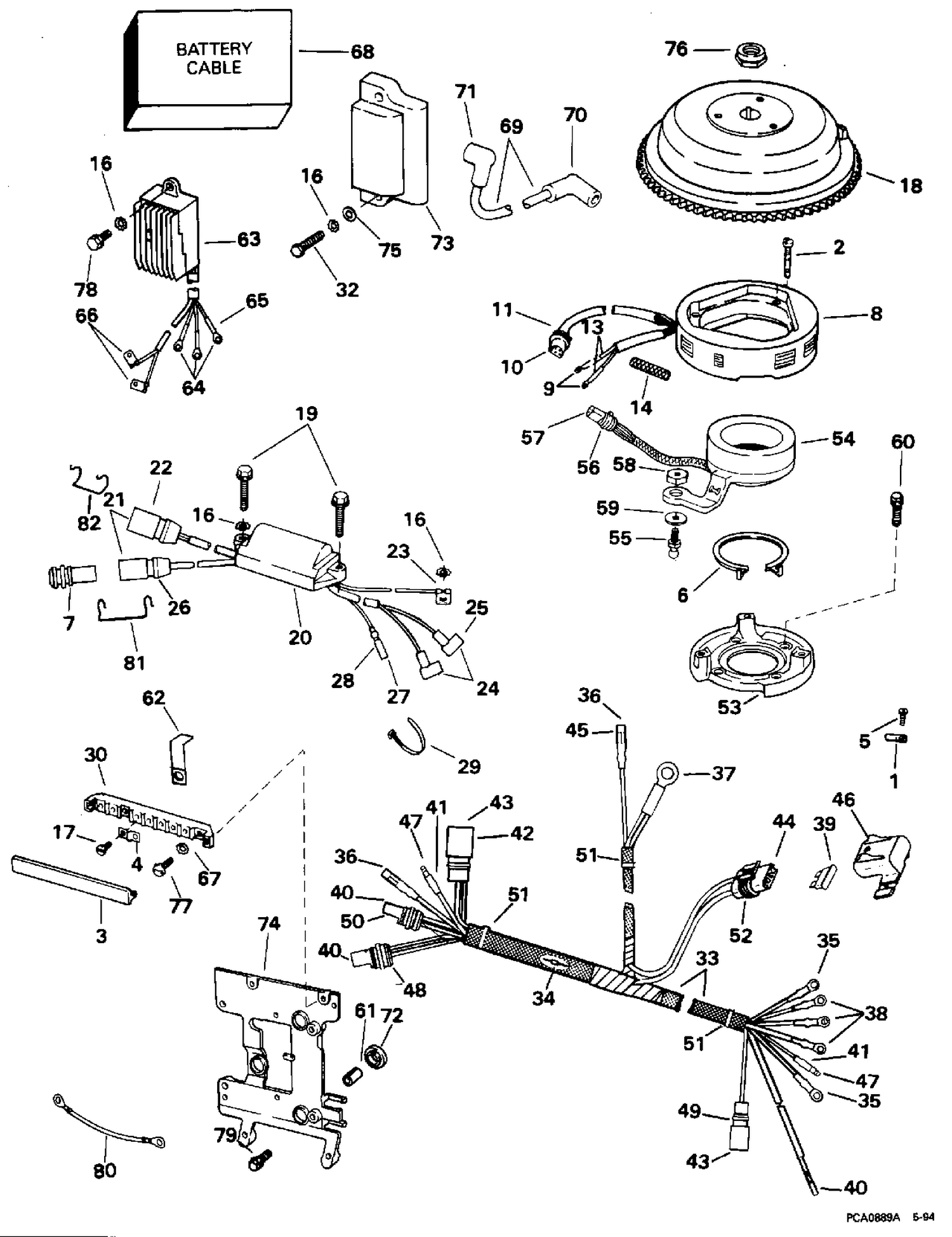 IGNITION SYSTEM - ELECTRIC START 40TE - 40TTL MODELS