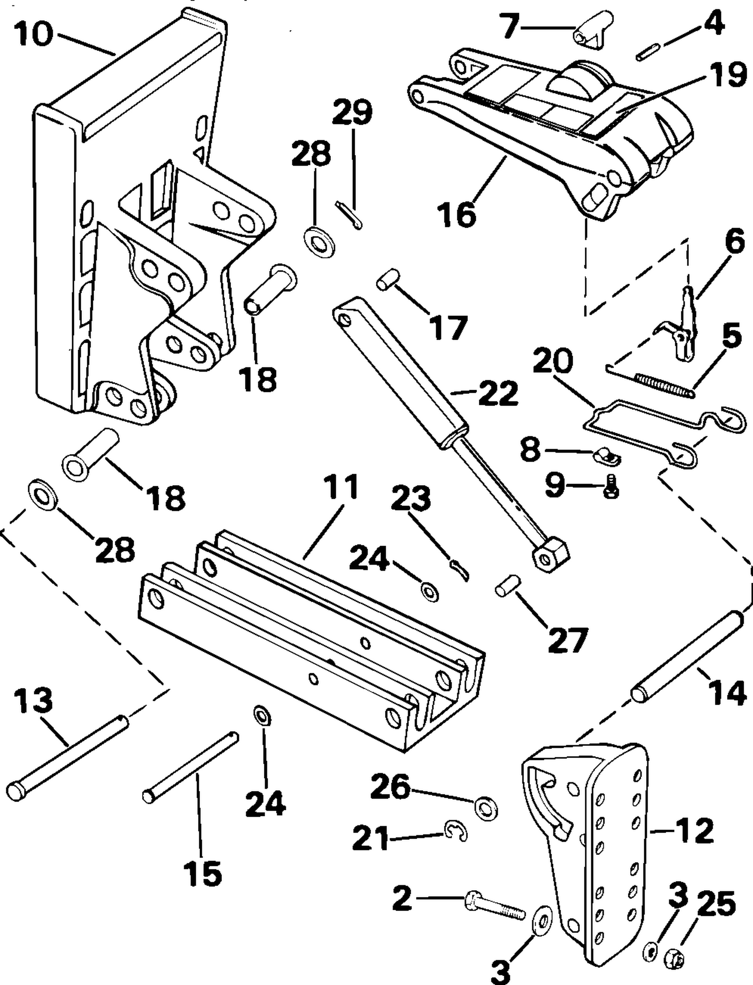 AUXILIARY MOTOR BRACKET - 125 LBS. (56.6 KG)