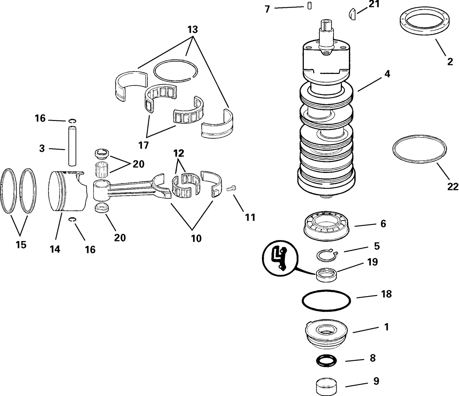 CRANKSHAFT & PISTON
