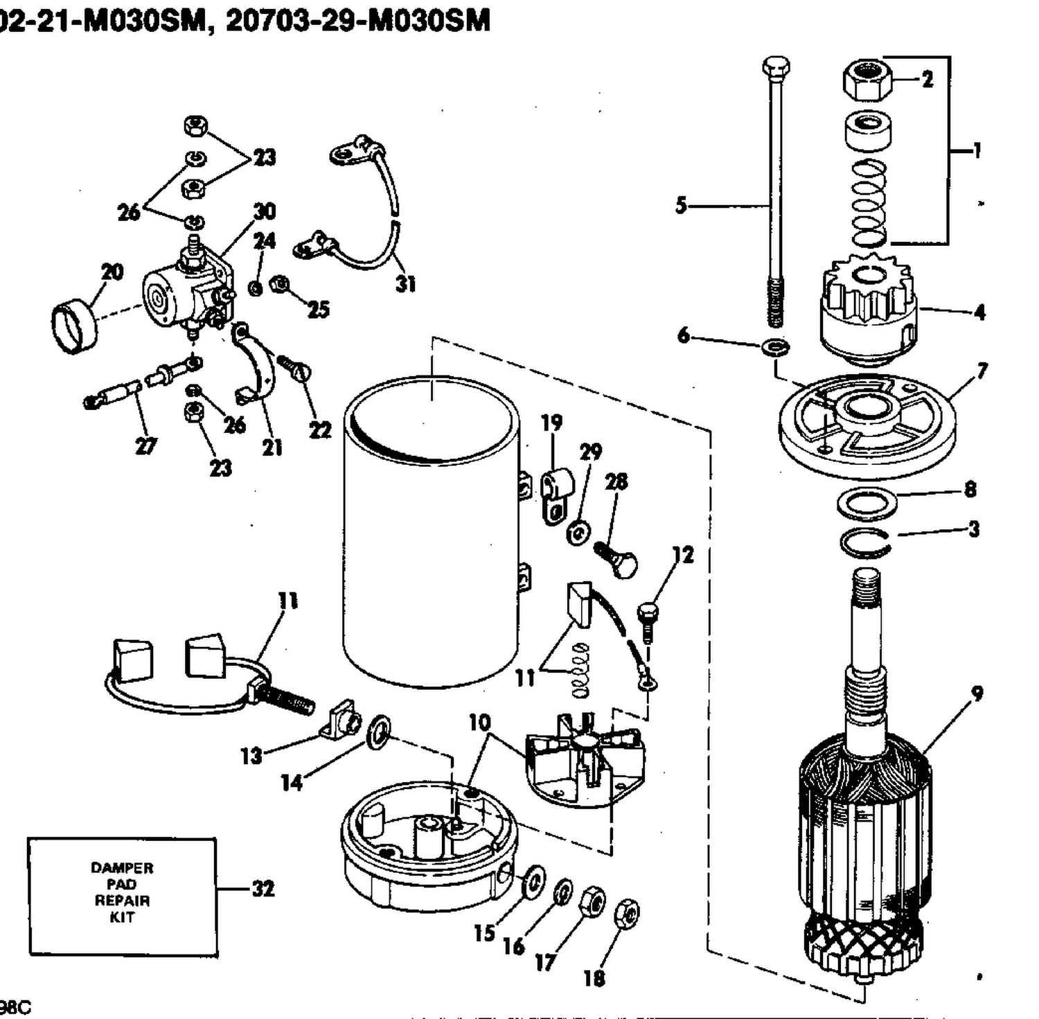 ELECTRIC STARTER & SOLENOID AMERICAN BOSCH 17916-20-MO30SM,