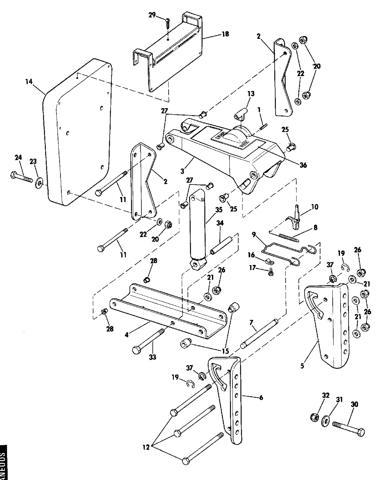AUXILIARY MOTOR BRACKET KIT 2 THRU 15